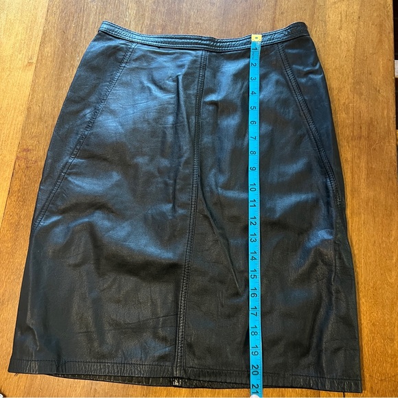 VINTAGE Genuine Leather High-waisted Pencil Skirt - Picture 8 of 8